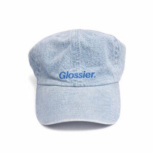 Glossier Sky Blue Denim Logo Baseball Cap | Casual Streetwear Hat